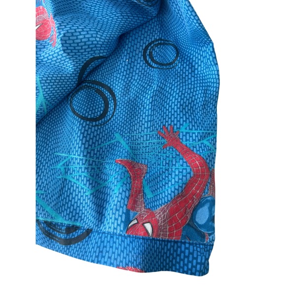 VTG Y2K 00s Twin Size Spiderman Flat Sheet Blue Red Bedding USA Made Kidcore - Picture 2 of 5